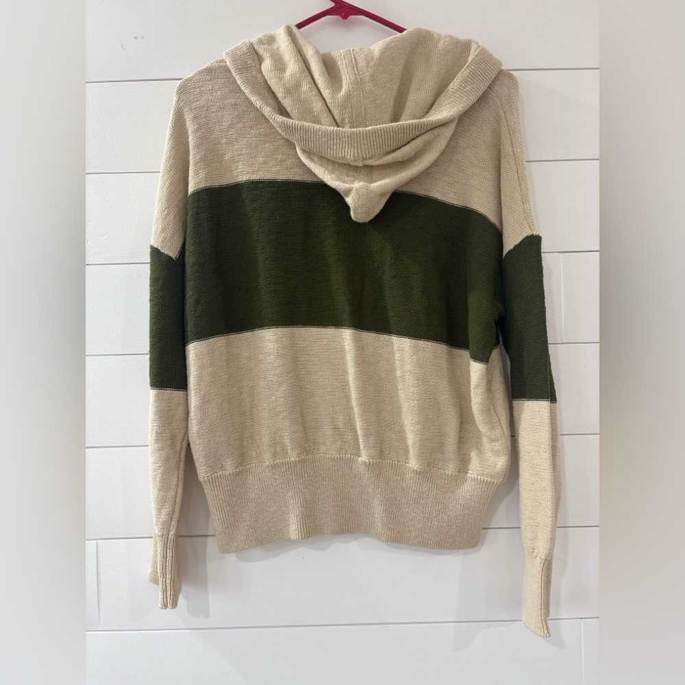 Madewell Clairview Hoodie Sweater Heather Artichoke Colorblock 100% Cotton S - Picture 4 of 11